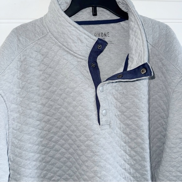 RHONE Gramercy Gray 1/4 Placket Pullover Sz 2XL Sweater Quilted Preppy Classic - Picture 6 of 16